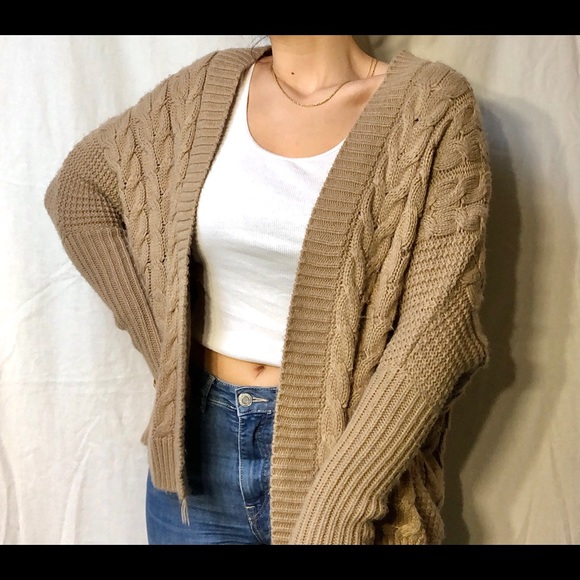 Knitted light brown cardigan - Picture 2 of 5
